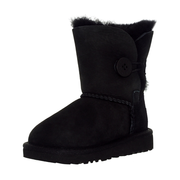 Ugg Women's Bailey Button T Black Mid-Calf Wool Snow Boot, Black 8 M US - Picture 1 of 1
